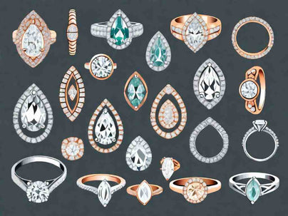 Sparkling Tear-shaped Engagement Rings