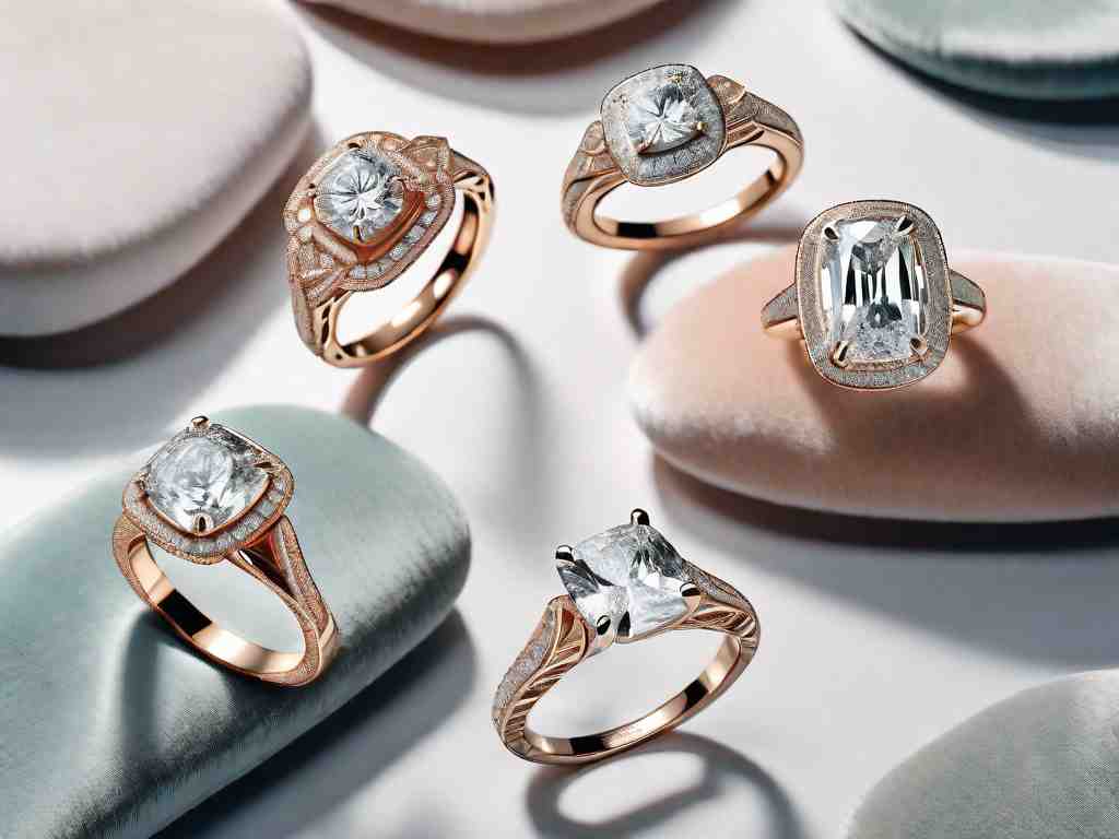 Long Cut Cushion Engagement Rings