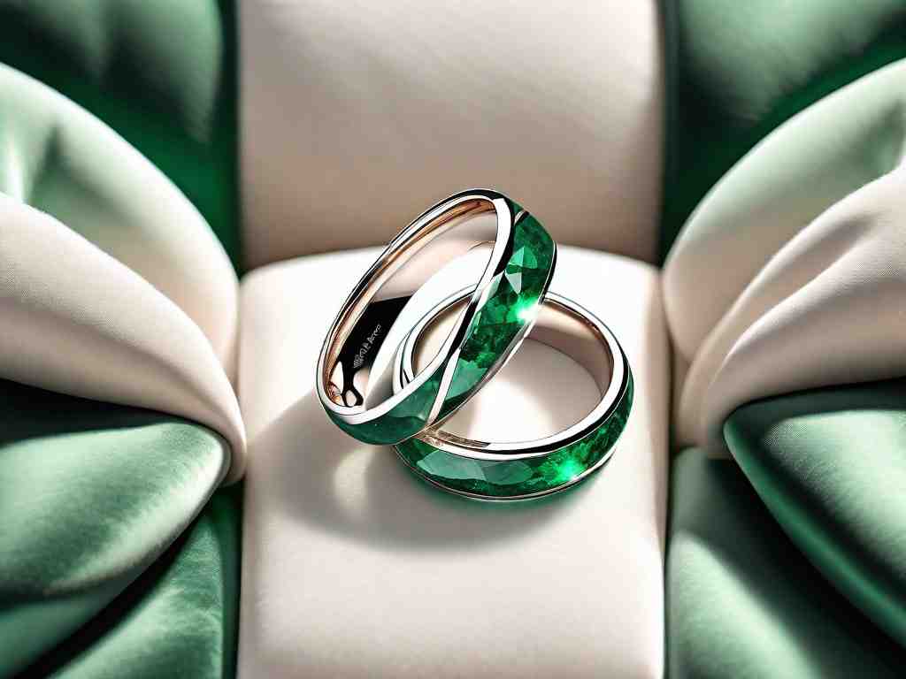 Sparkling Emerald Bands for Your Special Day