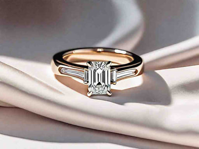 The Perfect Baguette Engagement Ring with Wedding Band