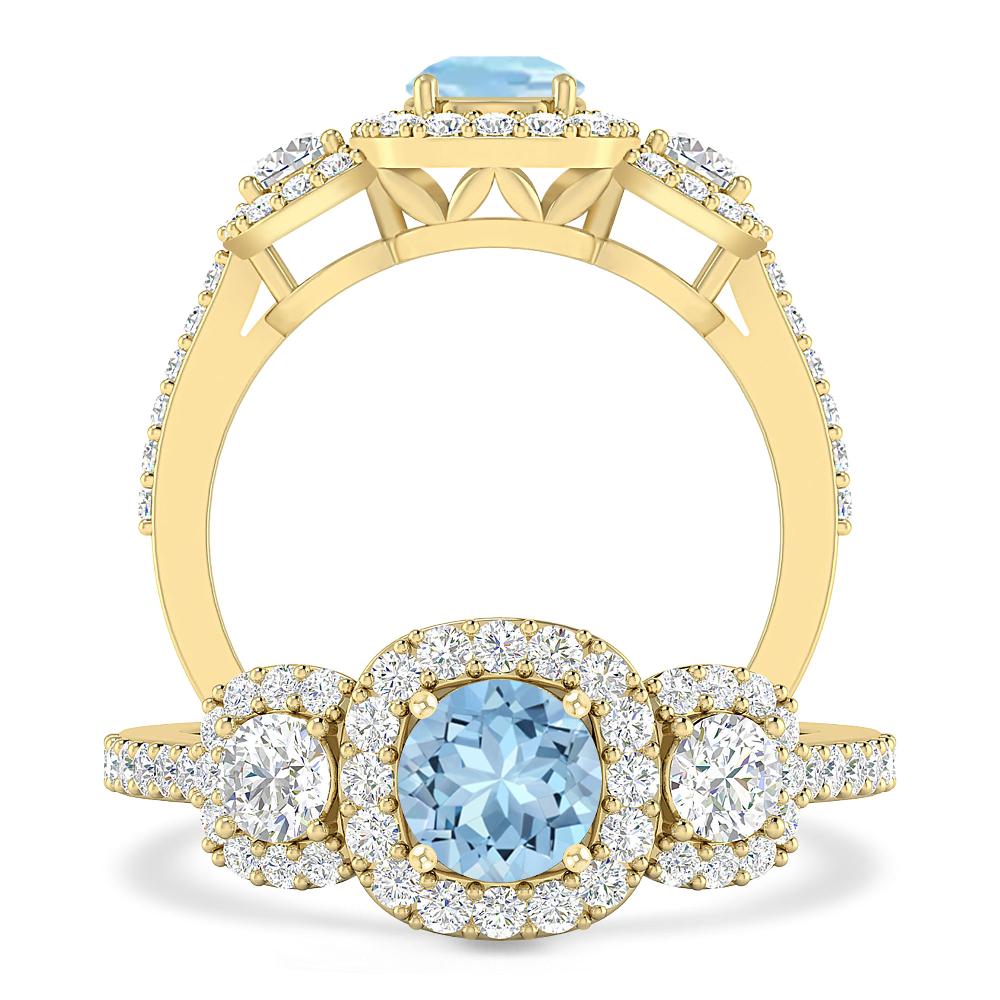 Yellow Gold - Aquamarine