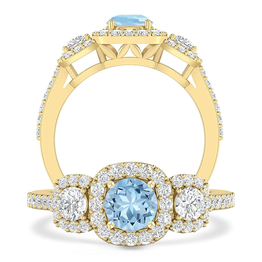 Yellow Gold - Aquamarine