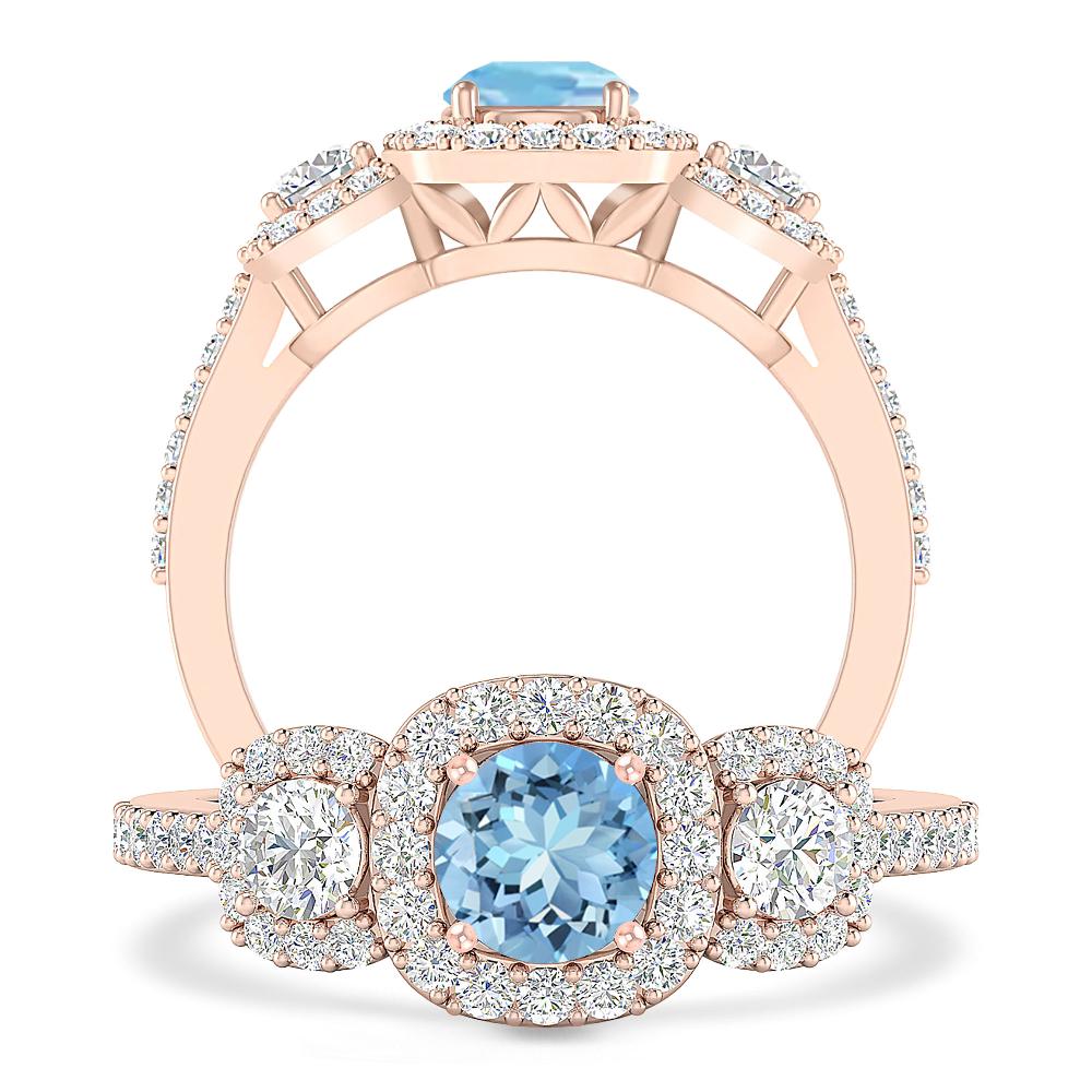 Rose Gold - Aquamarine