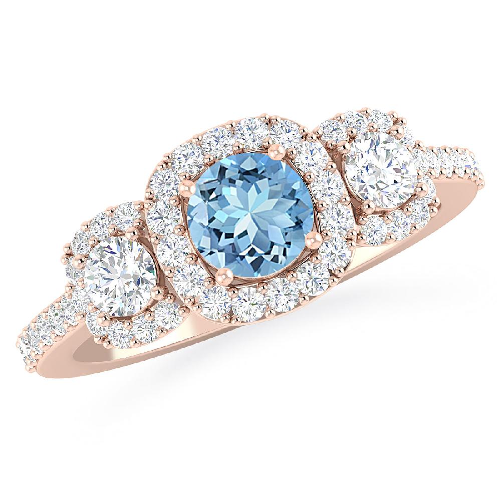 Rose Gold - Aquamarine