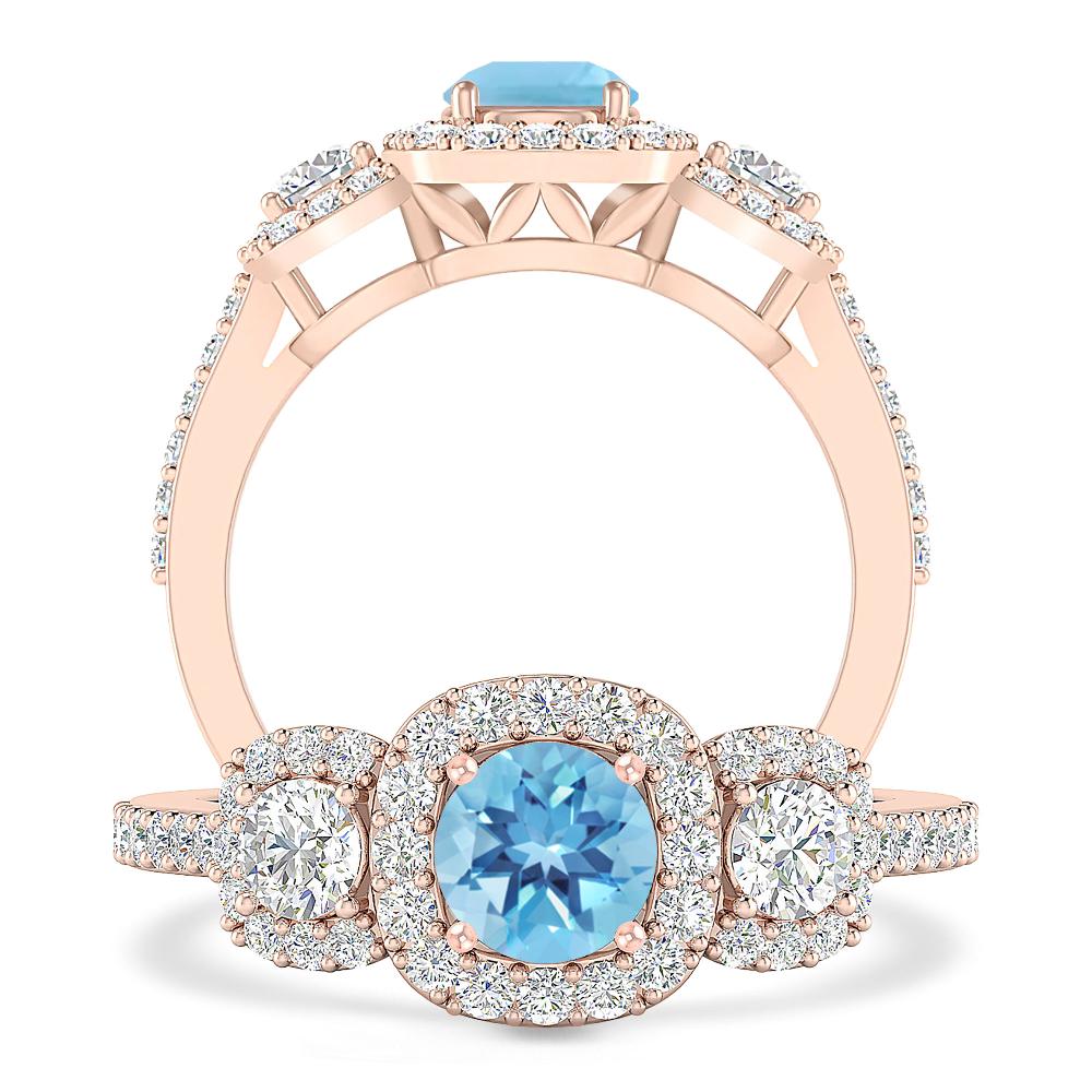 Rose Gold - Blue Topaz