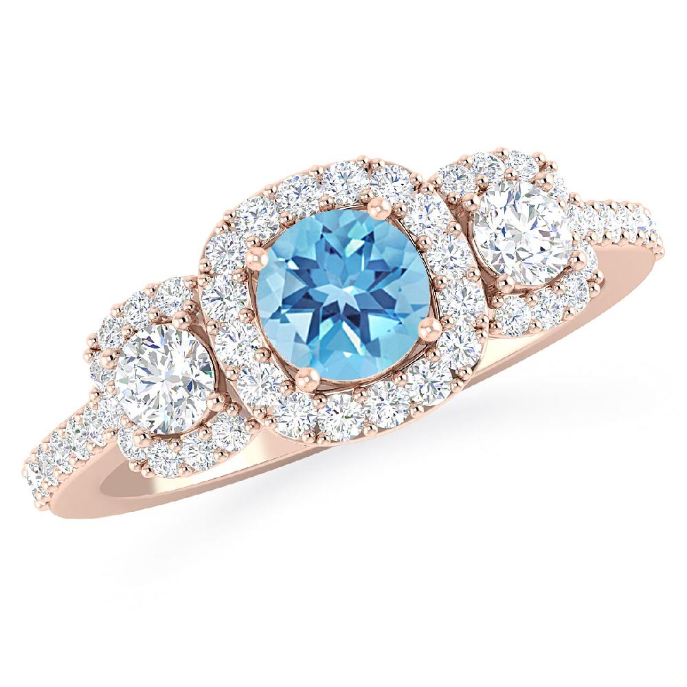 Rose Gold - Blue Topaz