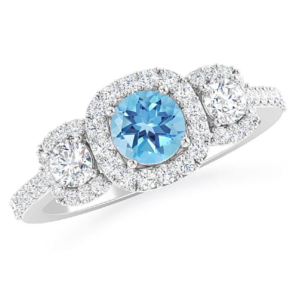 White Gold - Blue Topaz