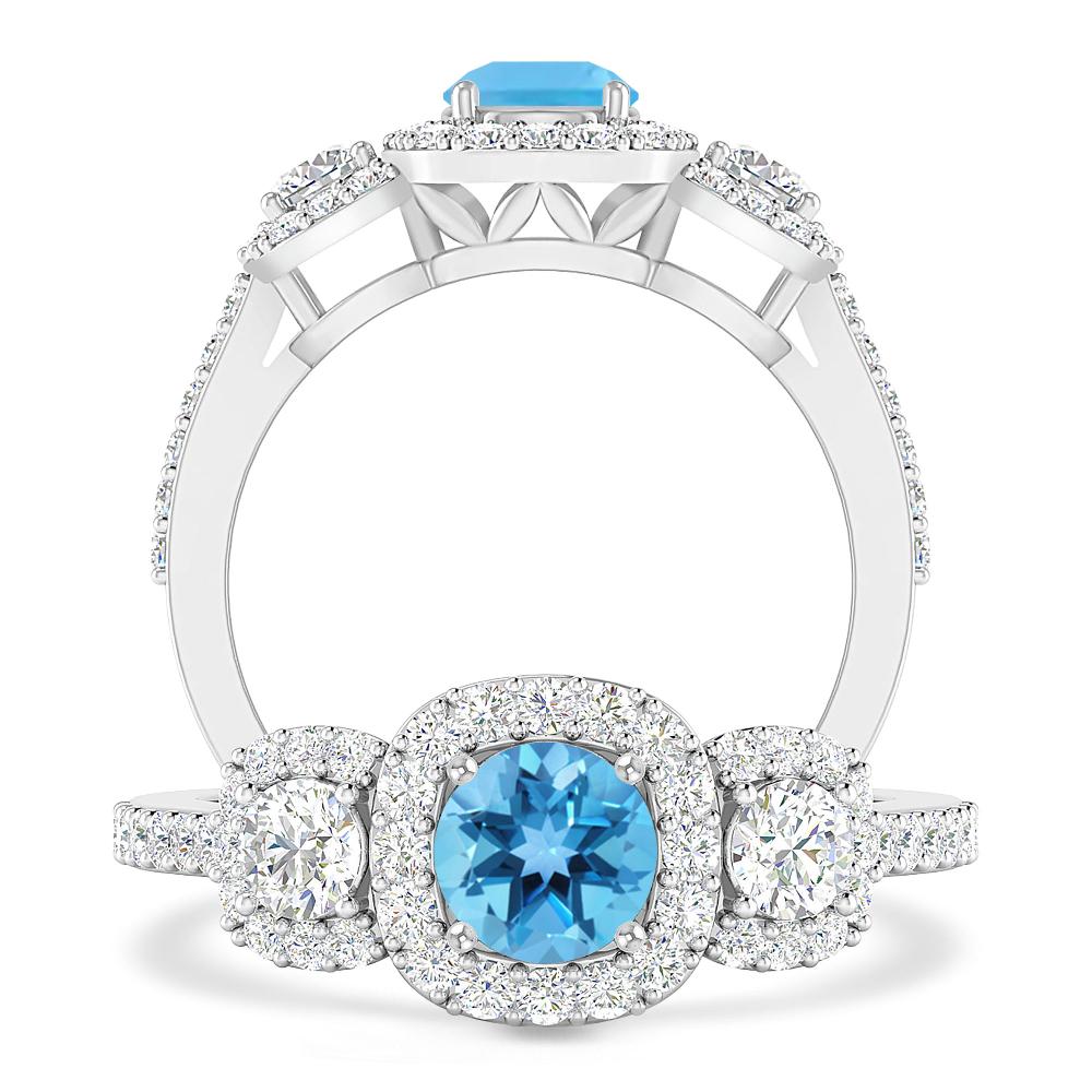 White Gold - Blue Topaz