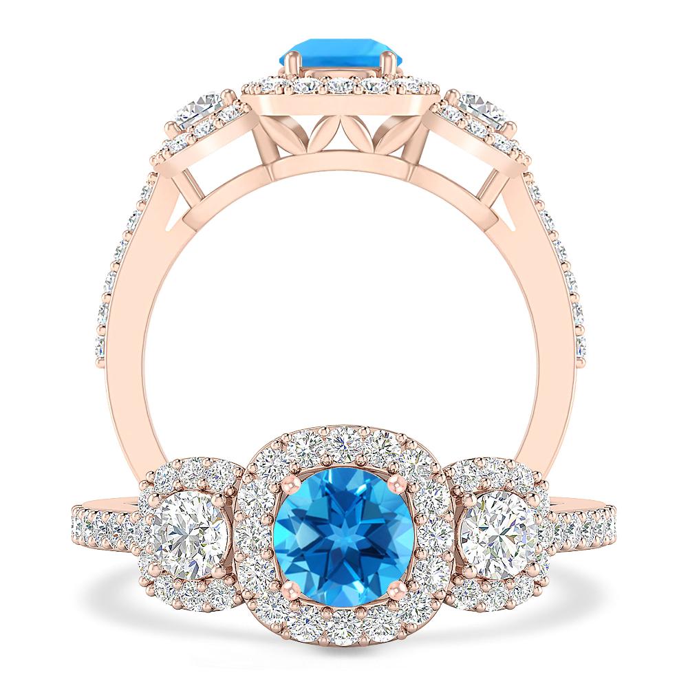 Rose Gold - Blue Topaz