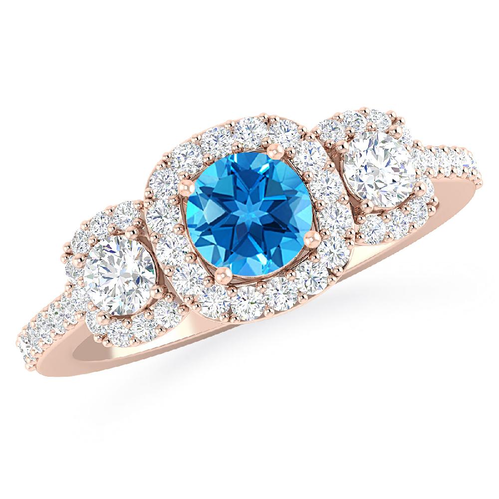 Rose Gold - Blue Topaz