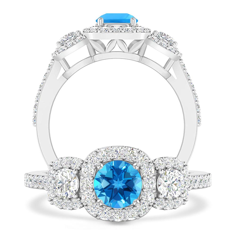 White Gold - Blue Topaz