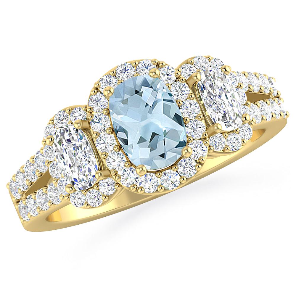 Yellow Gold - Aquamarine