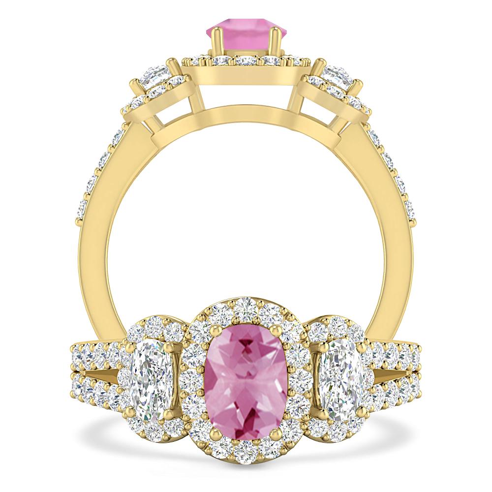 Yellow Gold - Pink Tourmaline