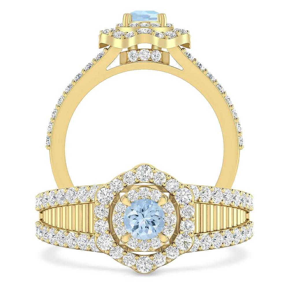 Yellow Gold - Aquamarine