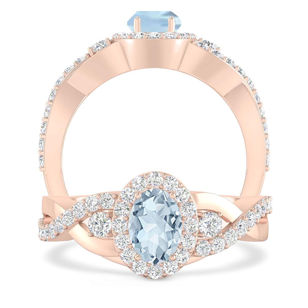 Rose Gold - Aquamarine