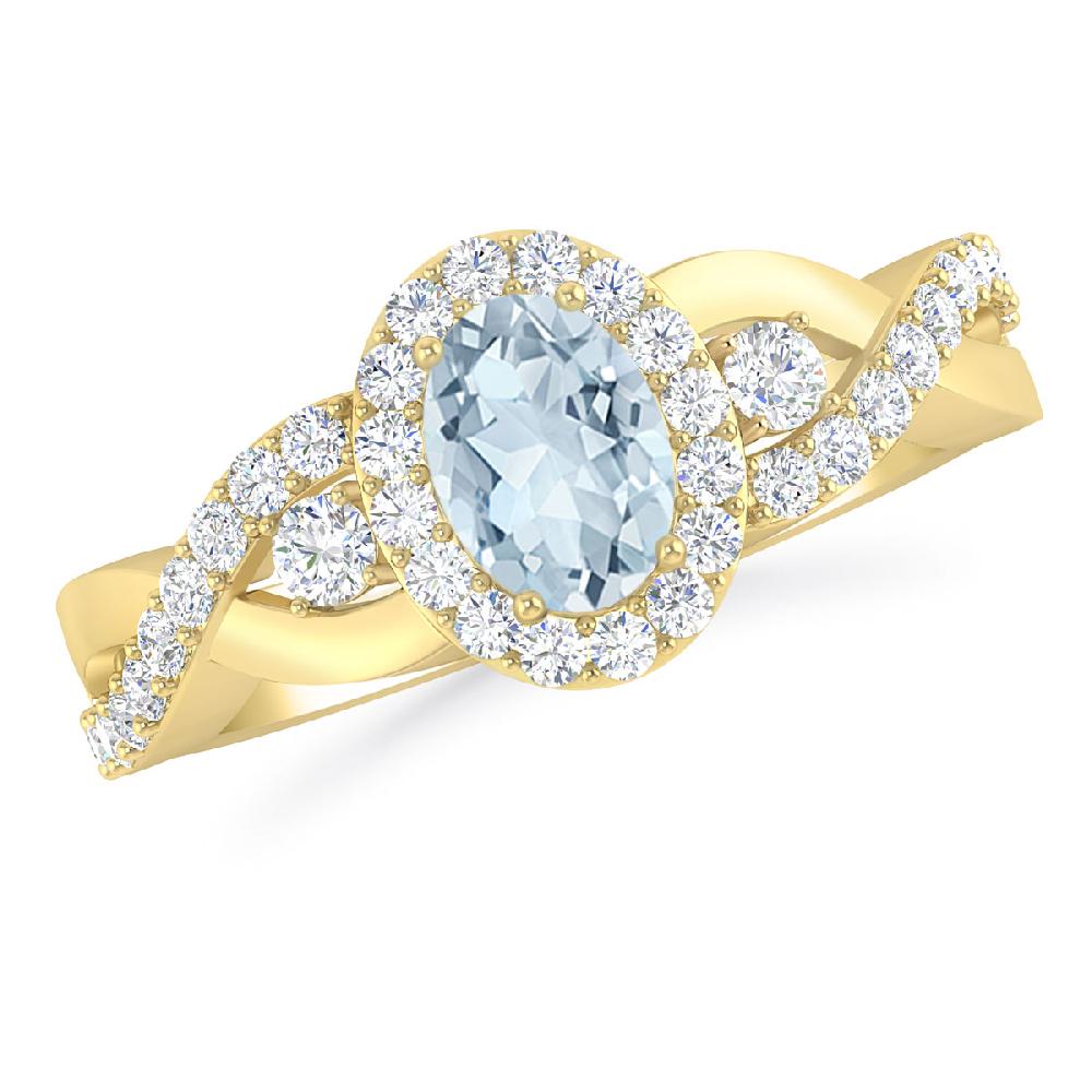 Yellow Gold - Aquamarine