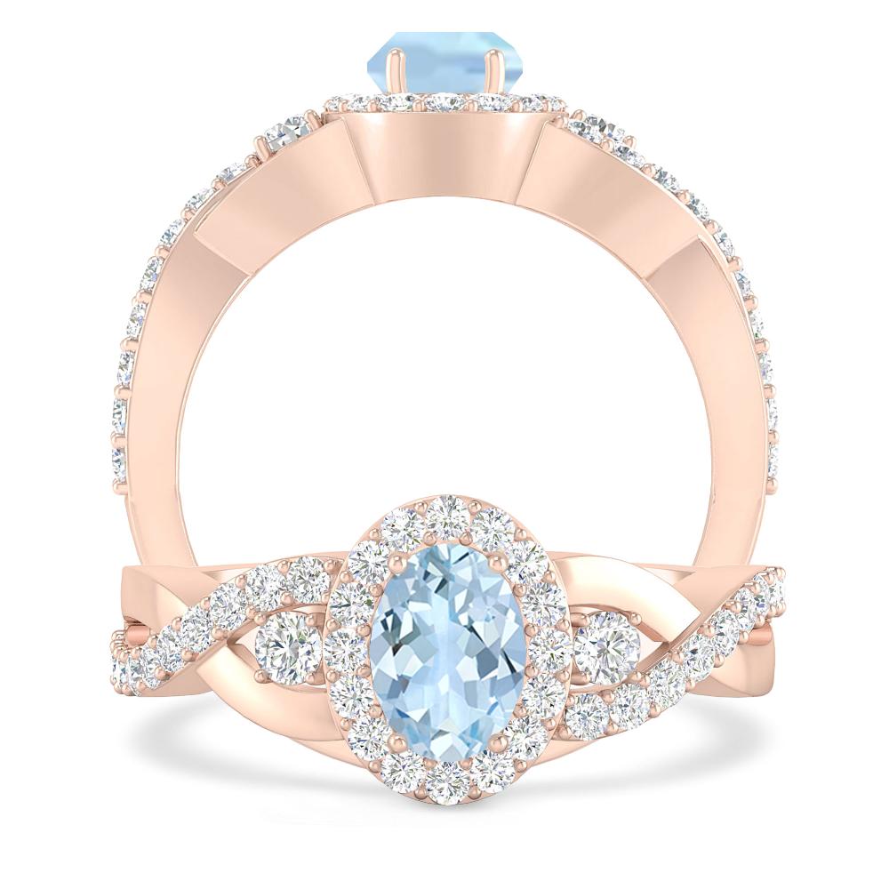 Rose Gold - Aquamarine