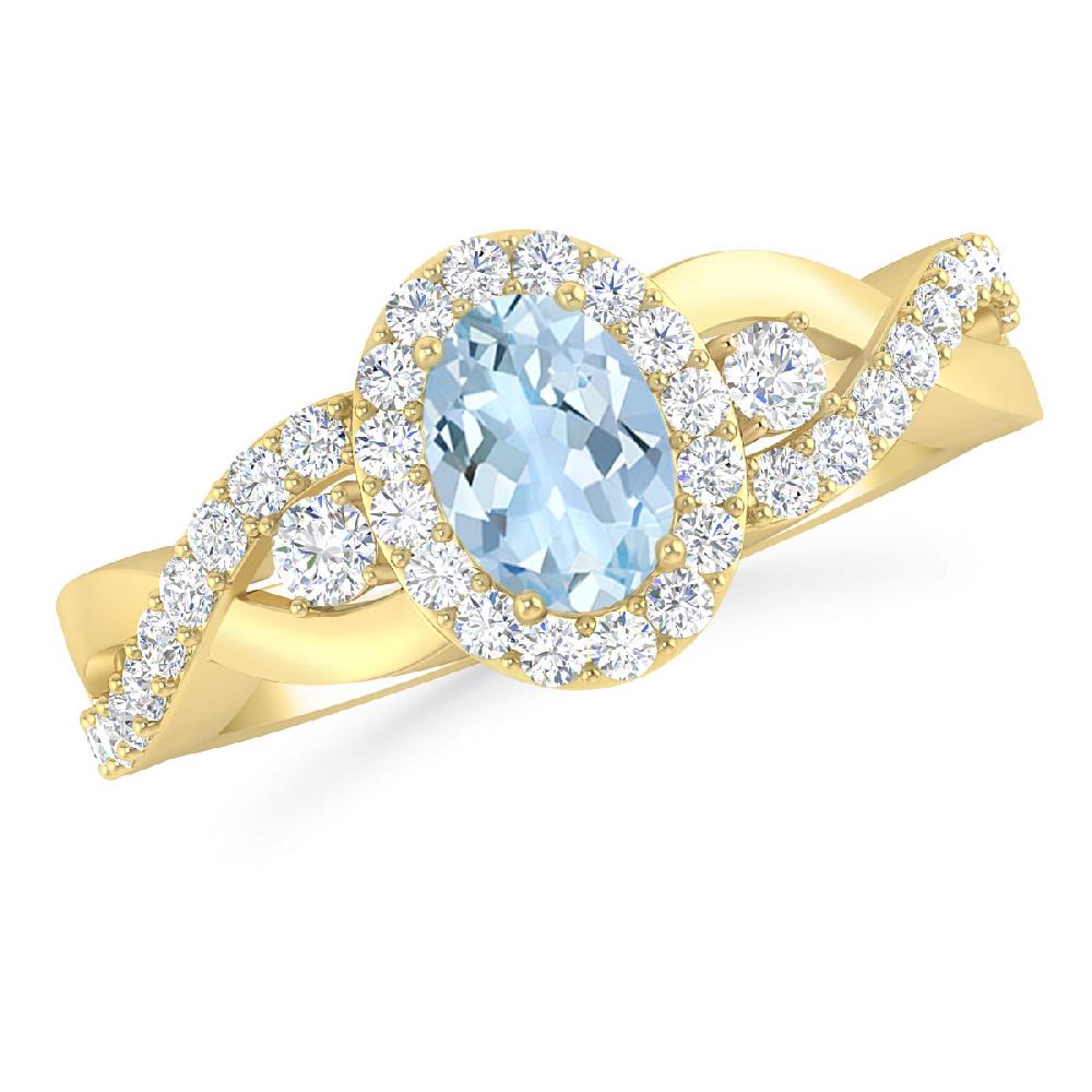 Yellow Gold - Aquamarine