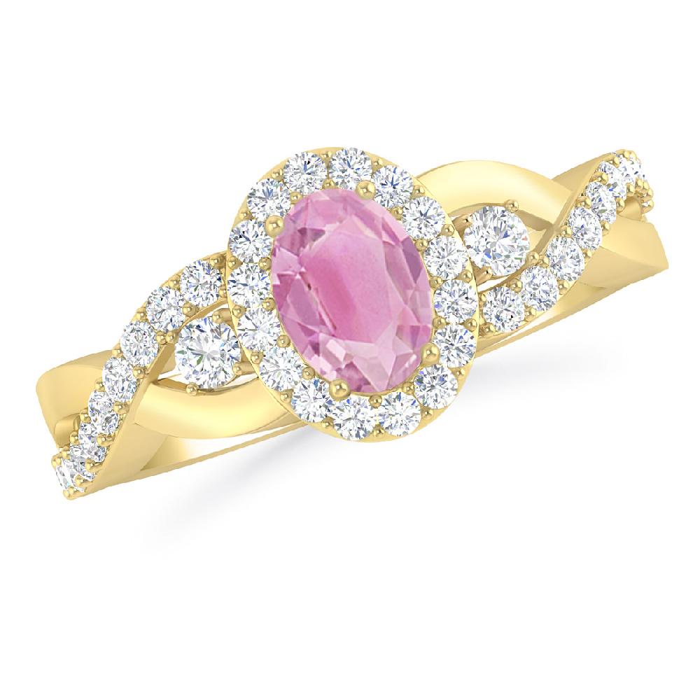 Yellow Gold - Pink Tourmaline