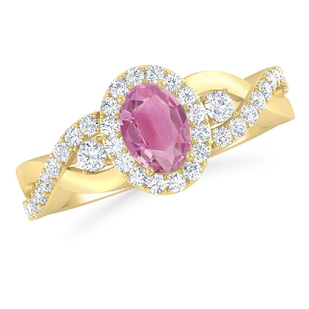 Yellow Gold - Pink Tourmaline