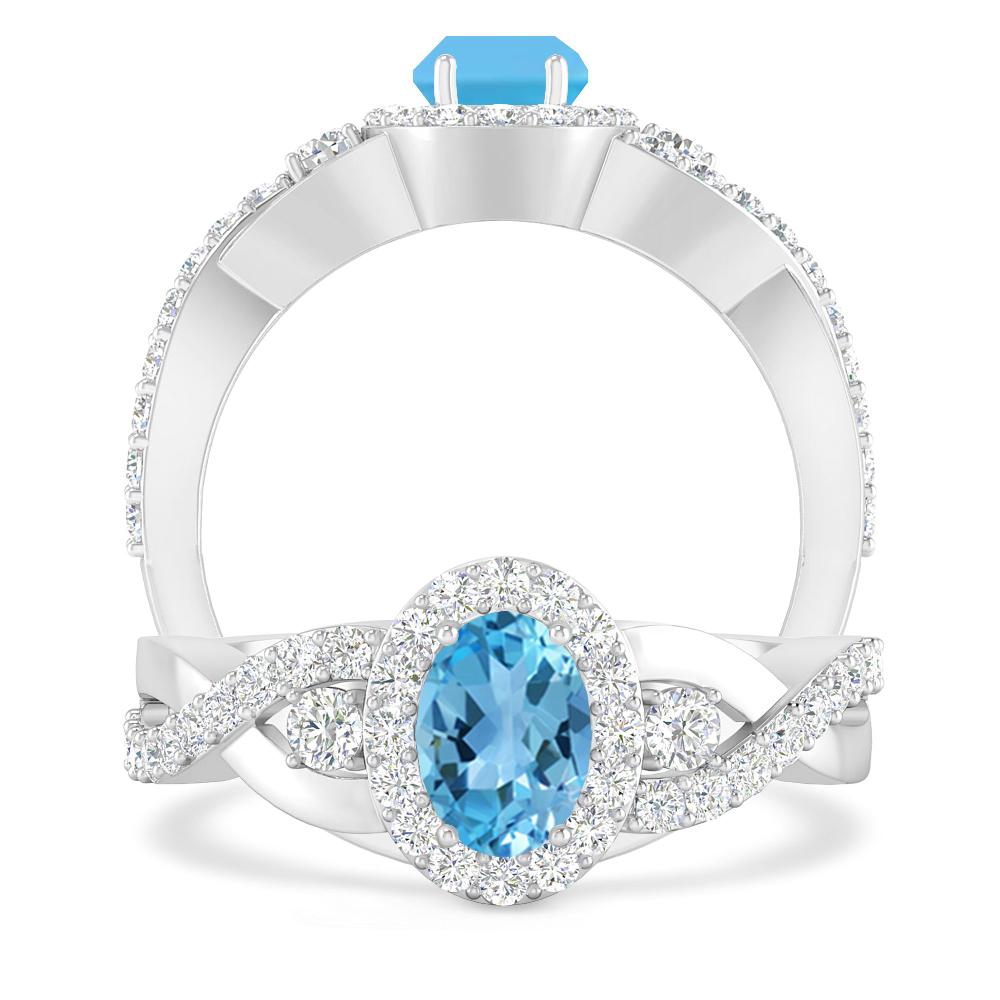 White Gold - Blue Topaz