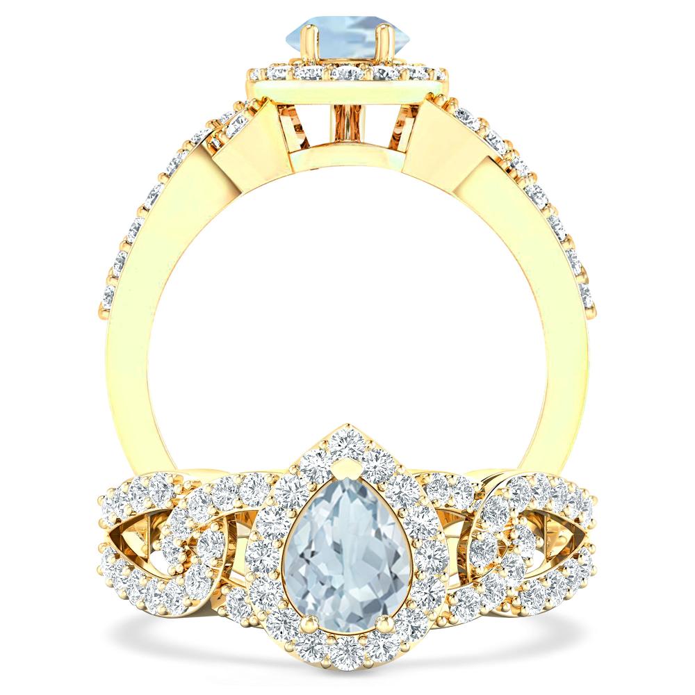 Yellow Gold - Aquamarine