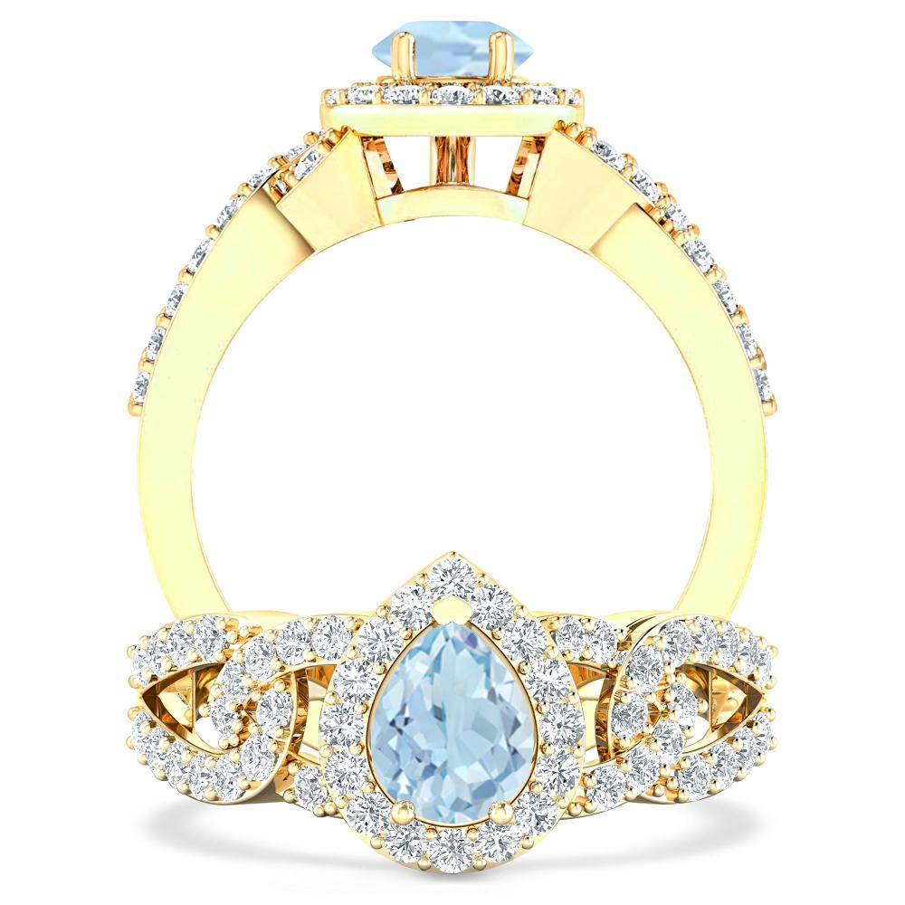 Yellow Gold - Aquamarine