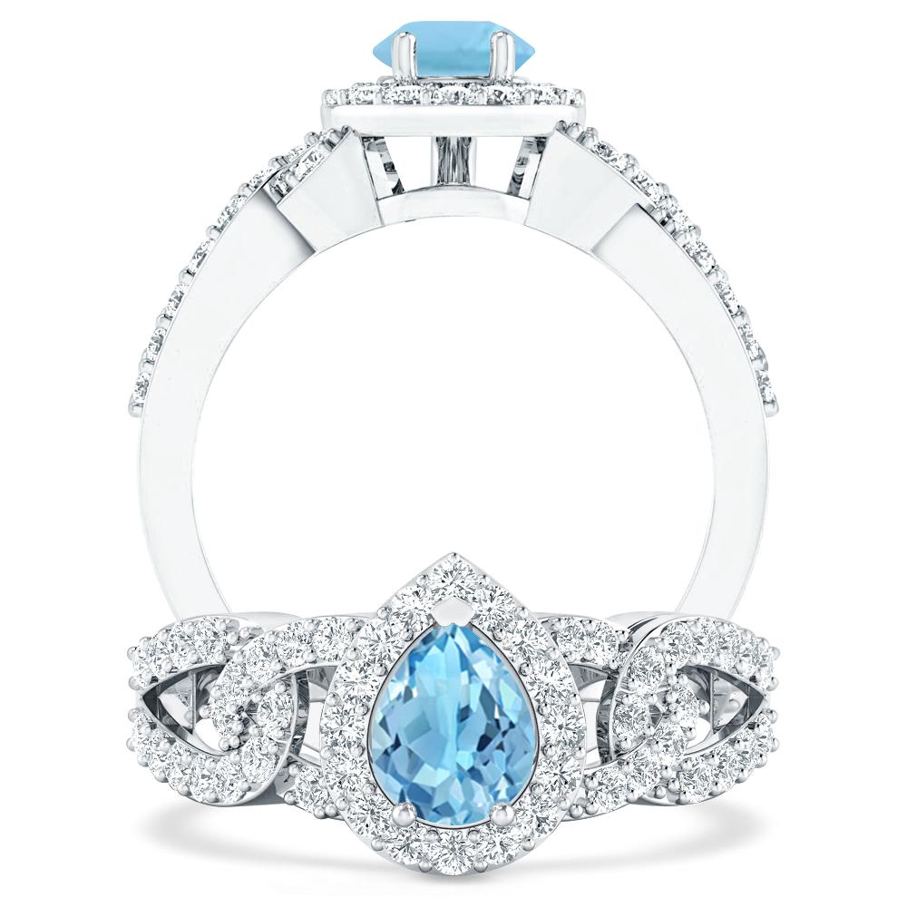 White Gold - Blue Topaz