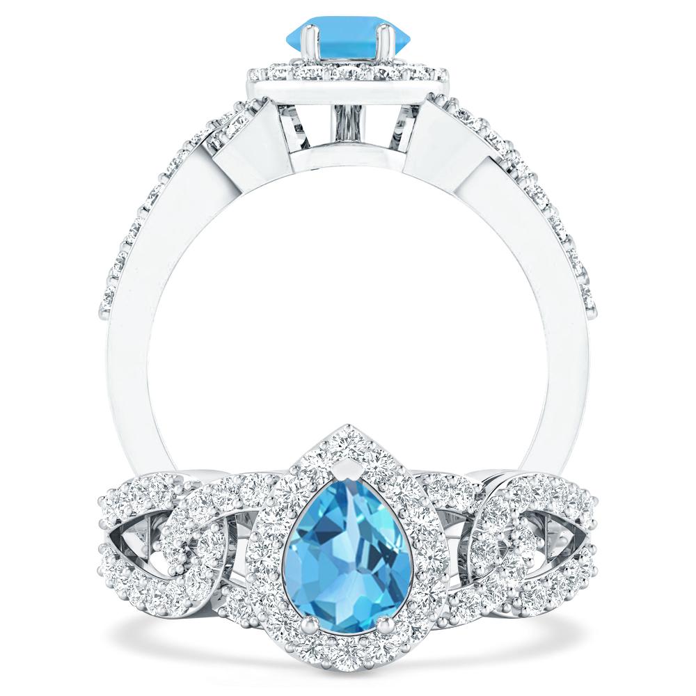 White Gold - Blue Topaz