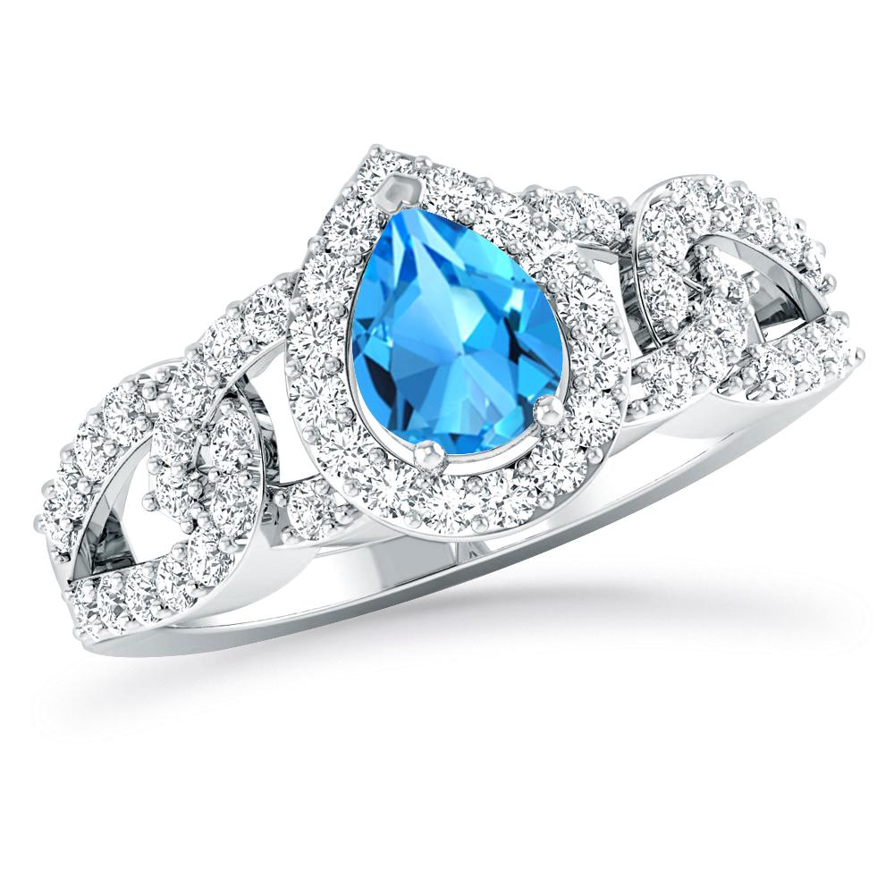 White Gold - Blue Topaz