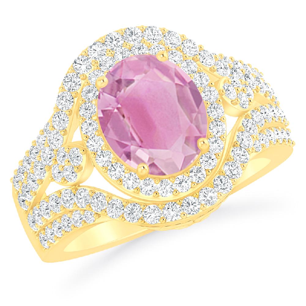 Yellow Gold - Pink Tourmaline