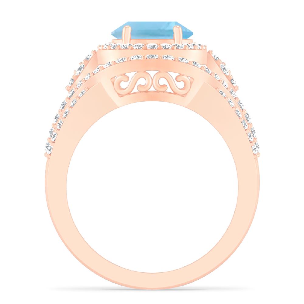 Rose Gold - Blue Topaz