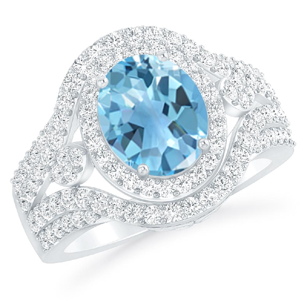 White Gold - Blue Topaz