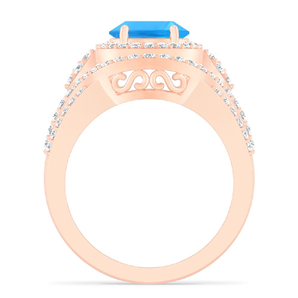 Rose Gold - Blue Topaz