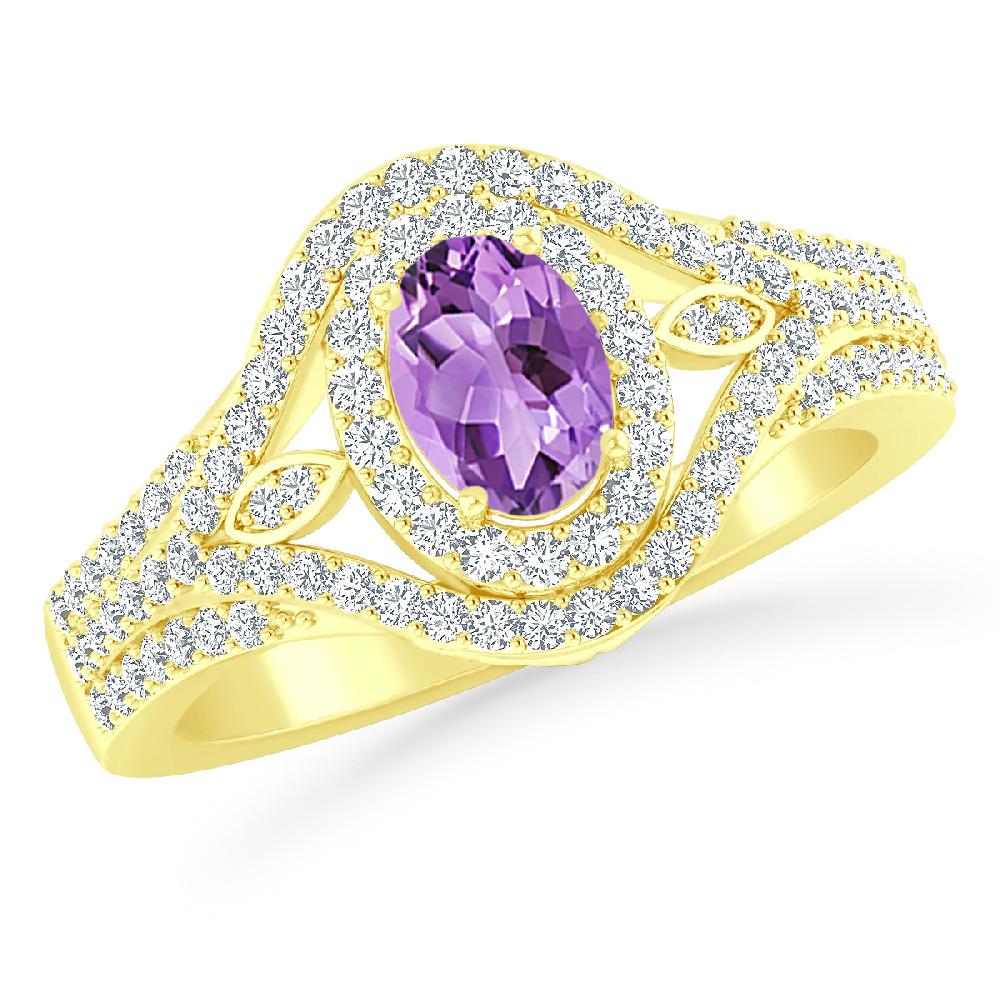 Yellow Gold - Amethyst