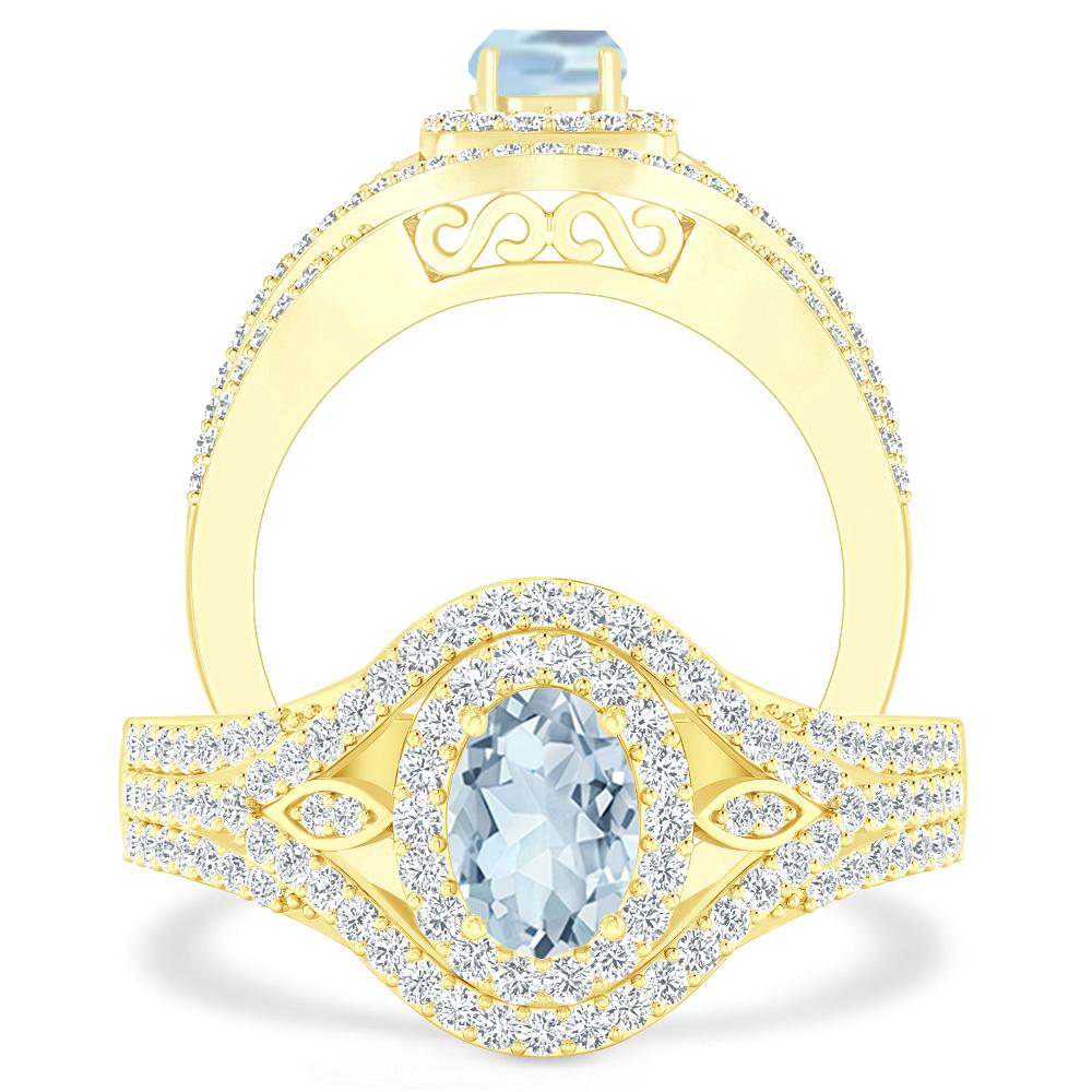 Yellow Gold - Aquamarine