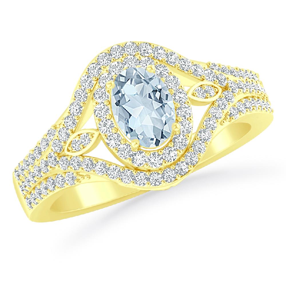 Yellow Gold - Aquamarine