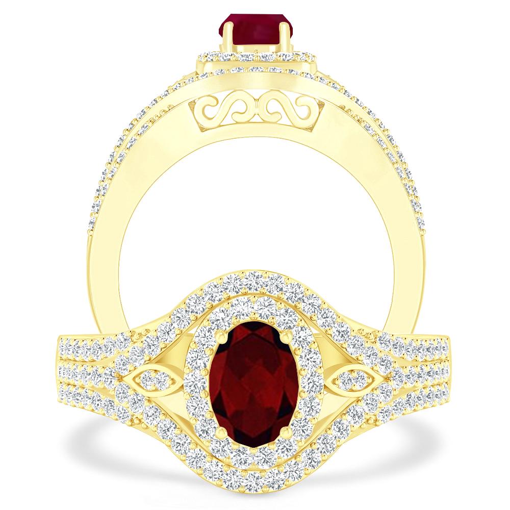 Yellow Gold - Garnet