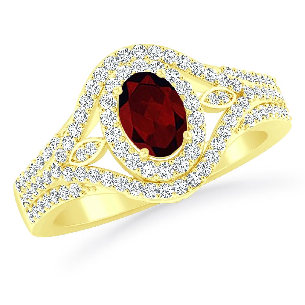 Yellow Gold - Garnet