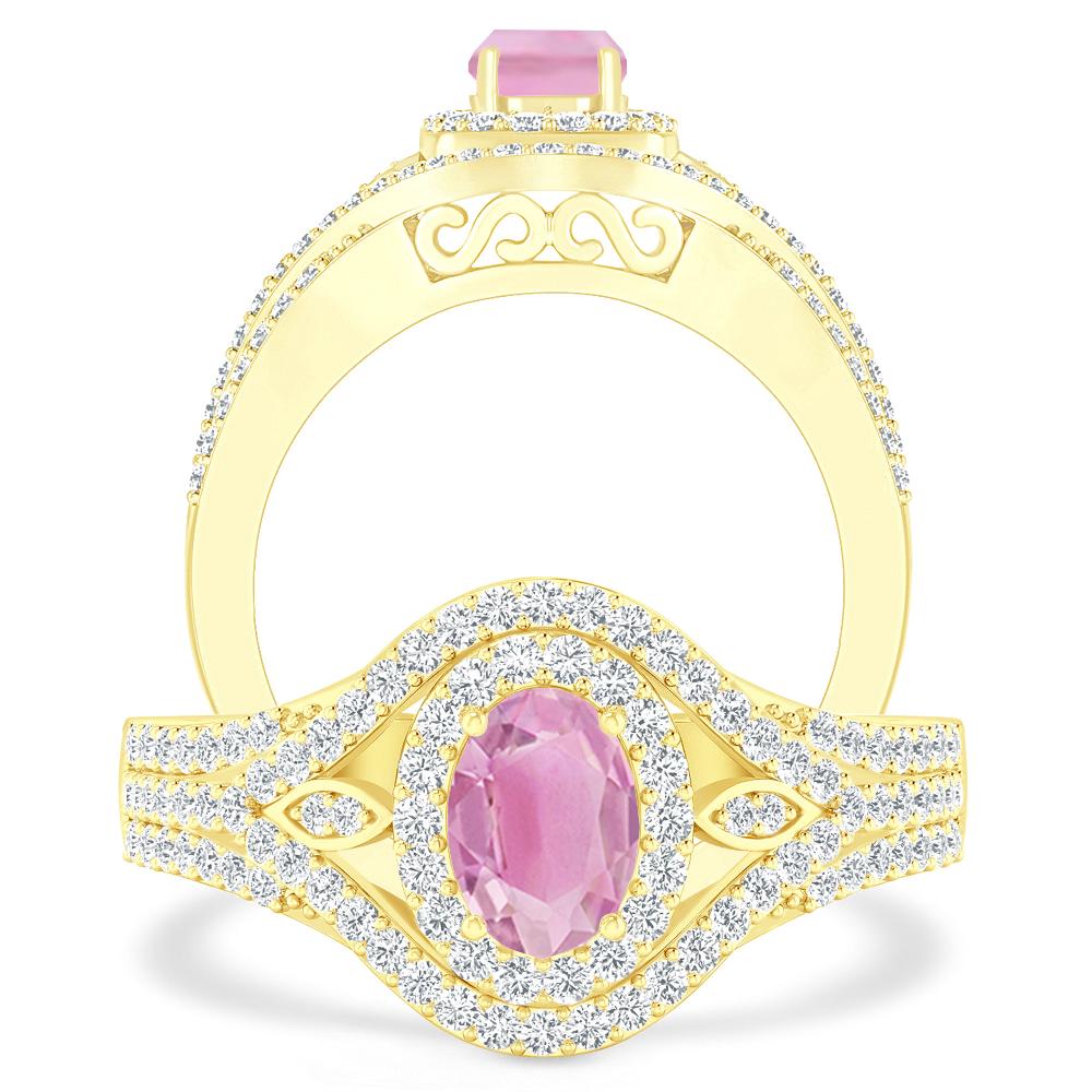 Yellow Gold - Pink Tourmaline