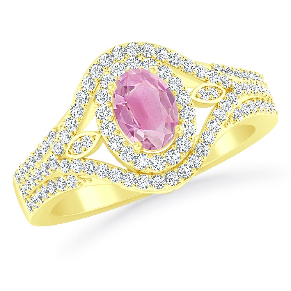Yellow Gold - Pink Tourmaline