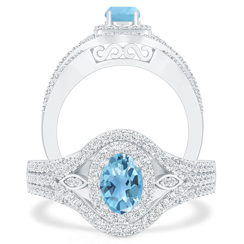 White Gold - Blue Topaz