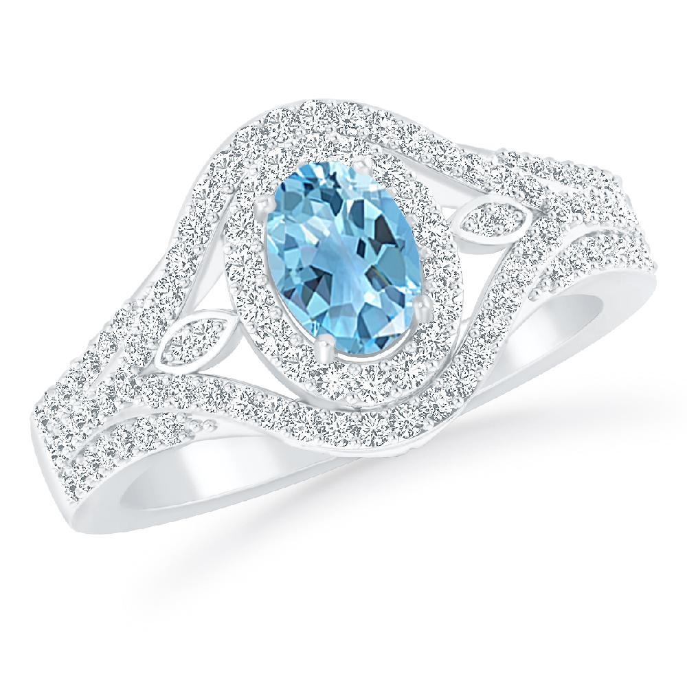 White Gold - Blue Topaz