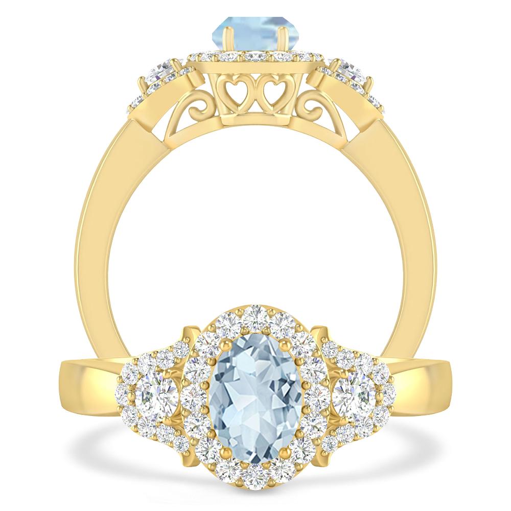 Yellow Gold - Aquamarine