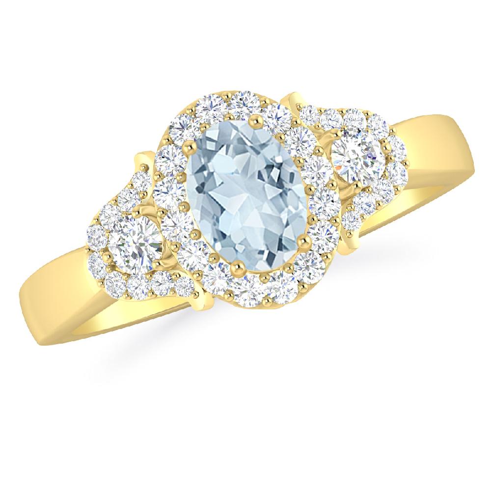 Yellow Gold - Aquamarine