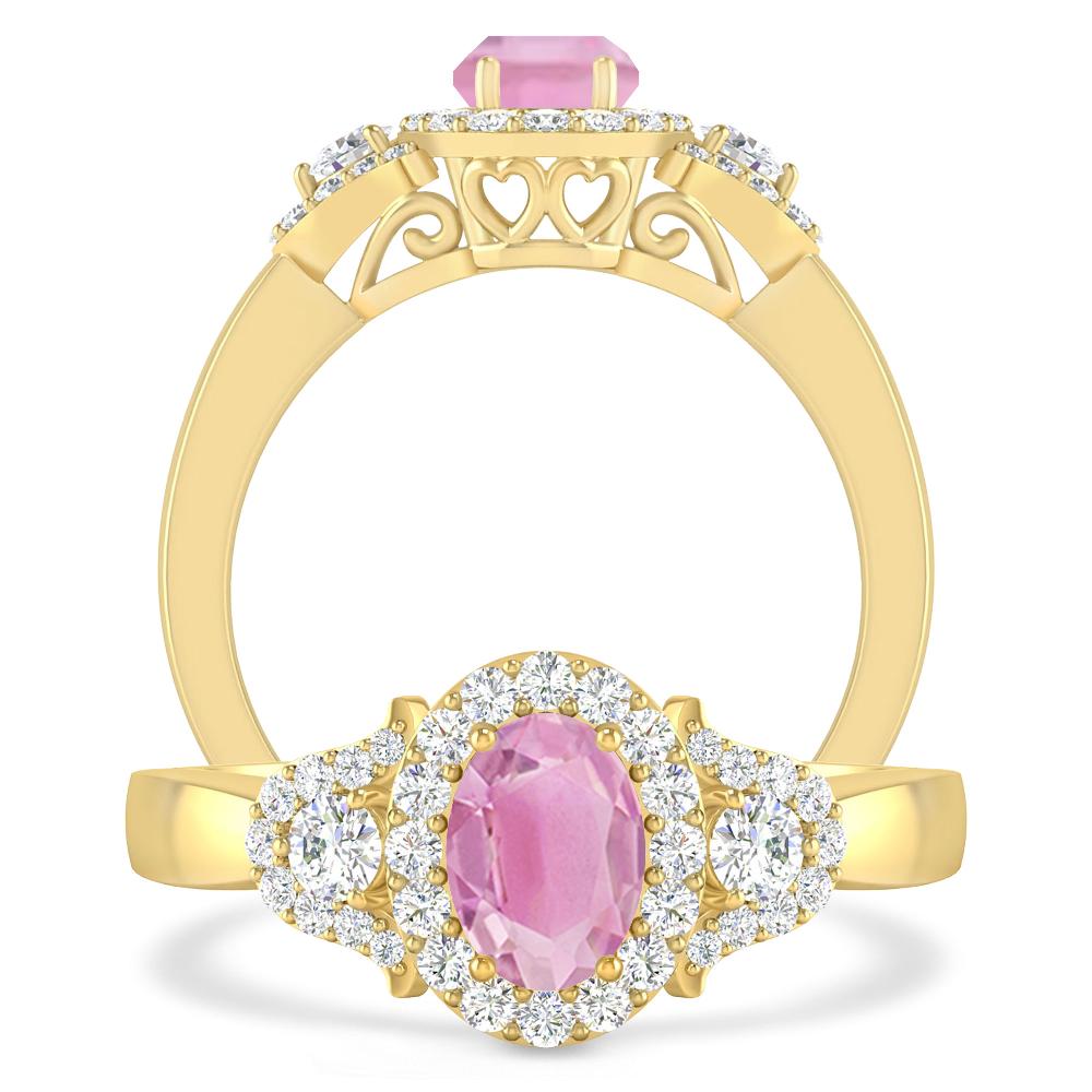 Yellow Gold - Pink Tourmaline