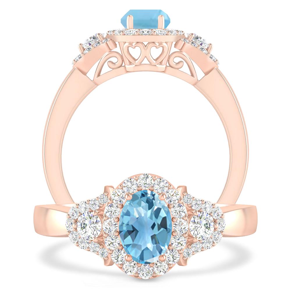 Rose Gold - Blue Topaz