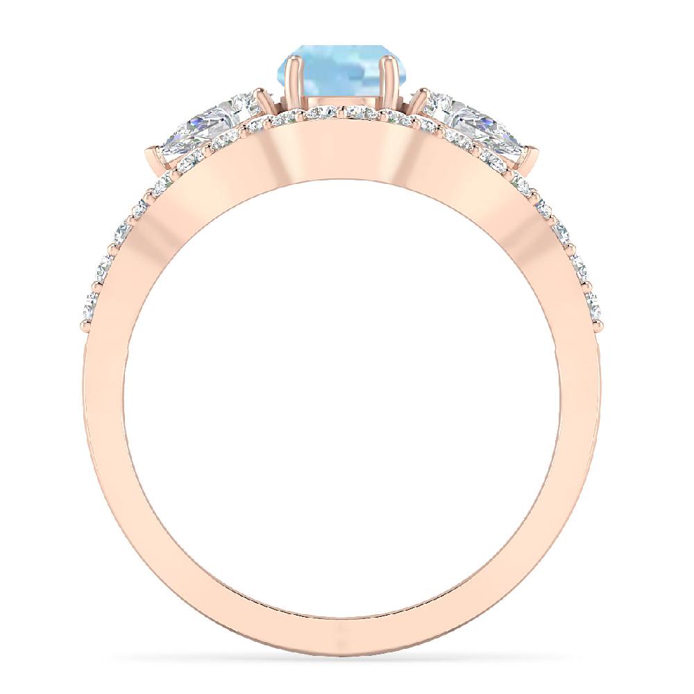 Rose Gold - Aquamarine