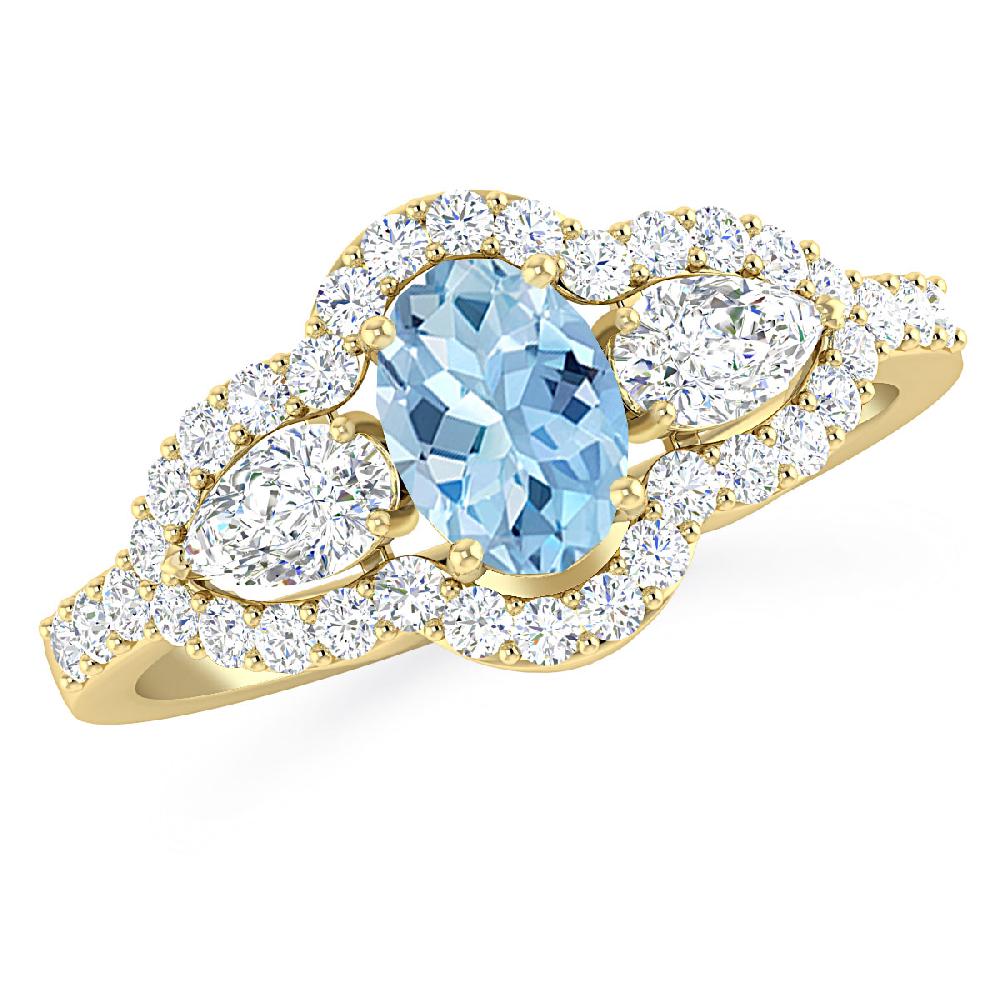 Yellow Gold - Aquamarine