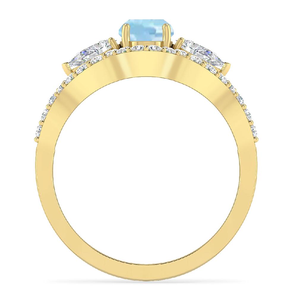 Yellow Gold - Aquamarine